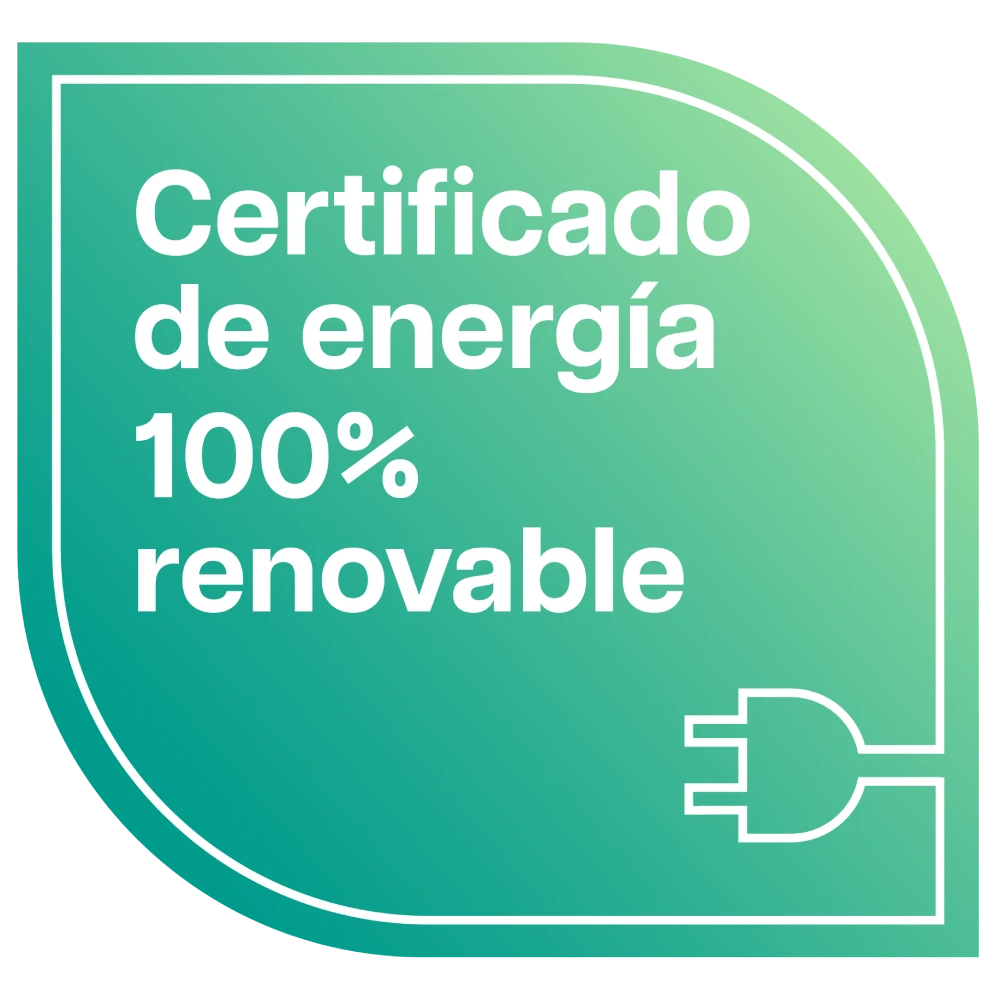 certificado uso 100% fuentes de energía renovables